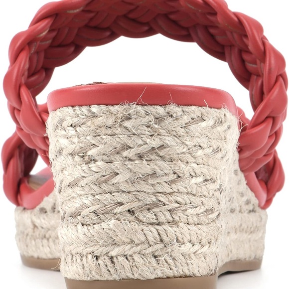White Mountain Red Braided Wedge Sandals - Picture 5 of 9